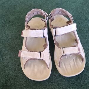 Mens Lands End Cream Sandals Size 10